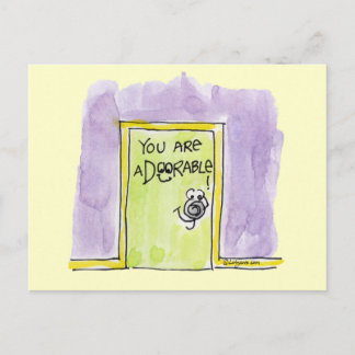 You are aDOORable cartoon Postcard