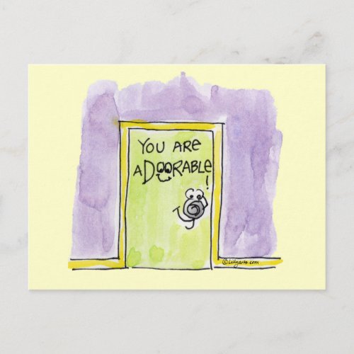 You are aDOORable cartoon Postcard