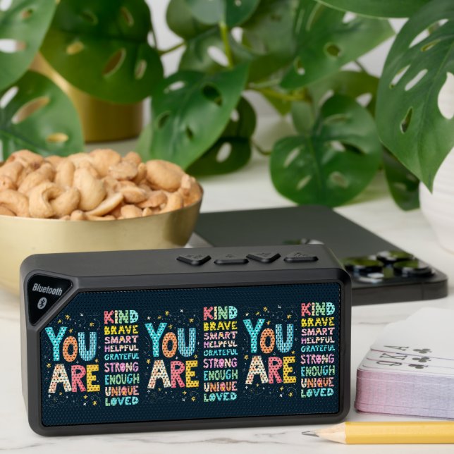 You Are Affirmations Bright Hand Lettering Bluetooth Speaker (Insitu(Table))