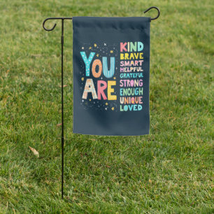You Are Affirmations Bright Hand Lettering Garden Flag
