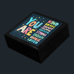 You Are Affirmations Bright Hand Lettering Gift Box<br><div class="desc">This vibrant and joyful design features bold hand-lettered typography spelling out “You Are” alongside a rainbow of uplifting affirmations like “Kind, ” “Brave, ” “Smart, ” and “Loved.” Each word is illustrated in a unique playful font, bursting with color and personality, creating an energizing visual that instantly uplifts the mood....</div>