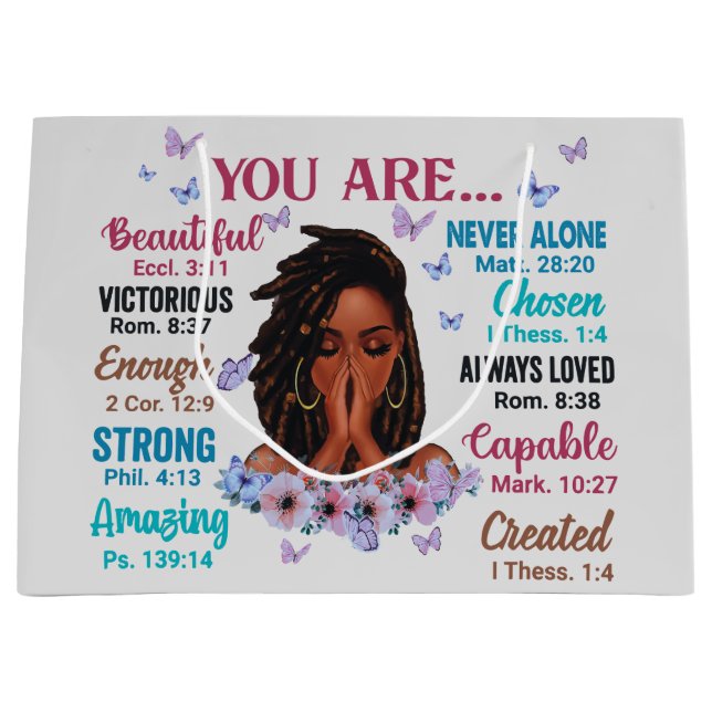You Are African Melanin Black Woman SIsta Large Gift Bag (Front)