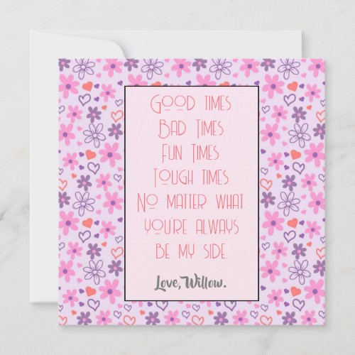 You Are Always Be My Side Valentine Thank You Card