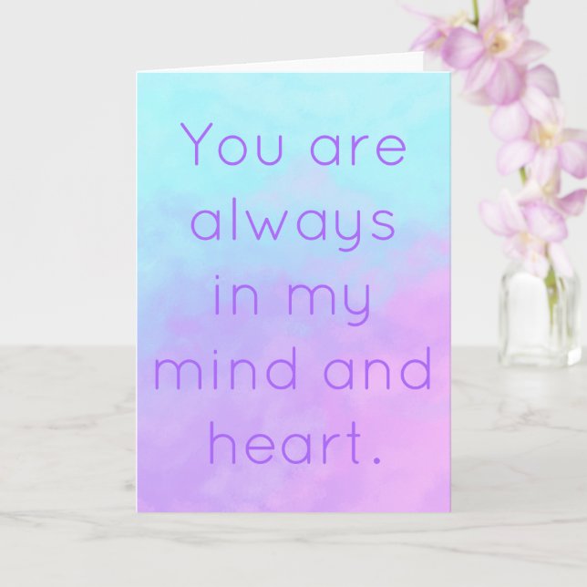 You Are Always in My Mind & Heart Greeting Card (Orchid)