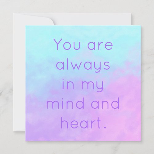 You Are Always in My Mind  Heart Pastel Card