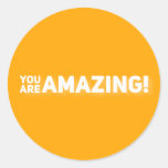 You are amazing!  classic round sticker