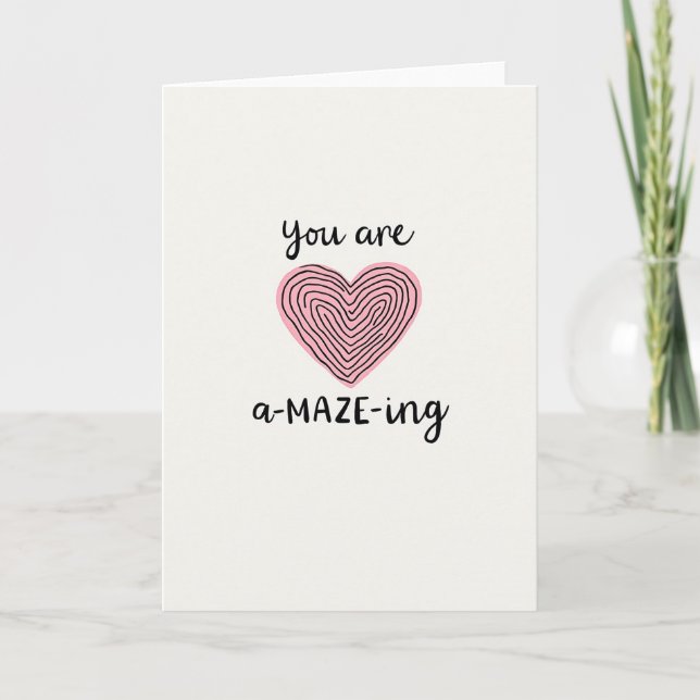 You Are Amazing Maze Heart Card (Front)