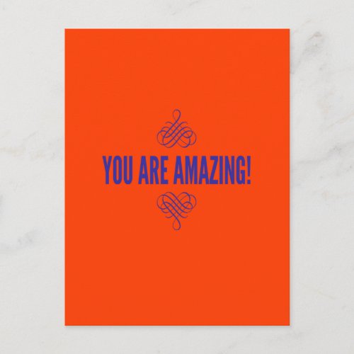You are amazing Orange and Purple Postcard
