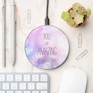 You are Amazing - Purple Bokeh Inspirational Quote