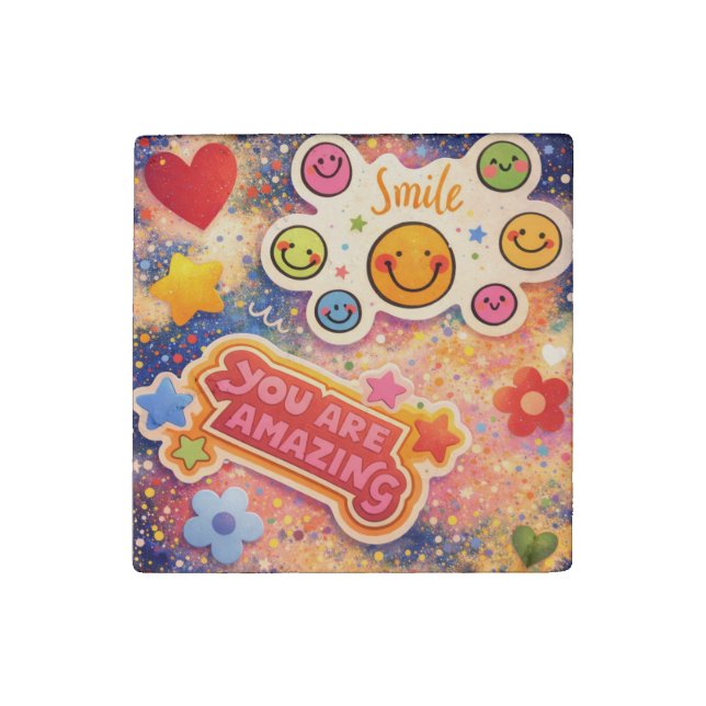 You Are Amazing Smiley Face Magnet (Front)