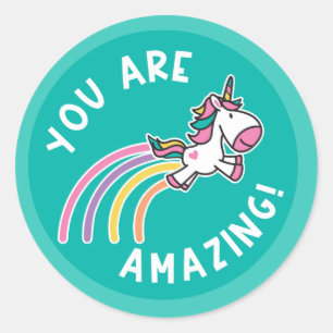 You Are Amazing Unicorn Reward Classic Round Sticker