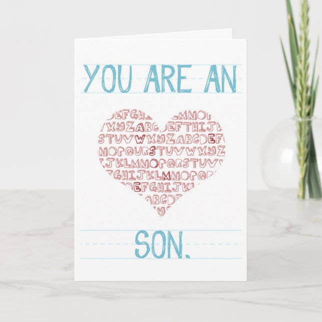 'You are an awesome son' Valentine Holiday Card (Front)