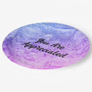 You Are Appreciated Abstract Pink Blue Thank You Paper Plates