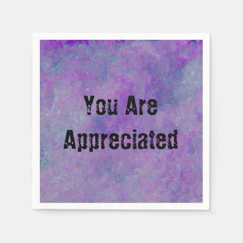 You Are Appreciated Abstract Purple Work Employee Napkins