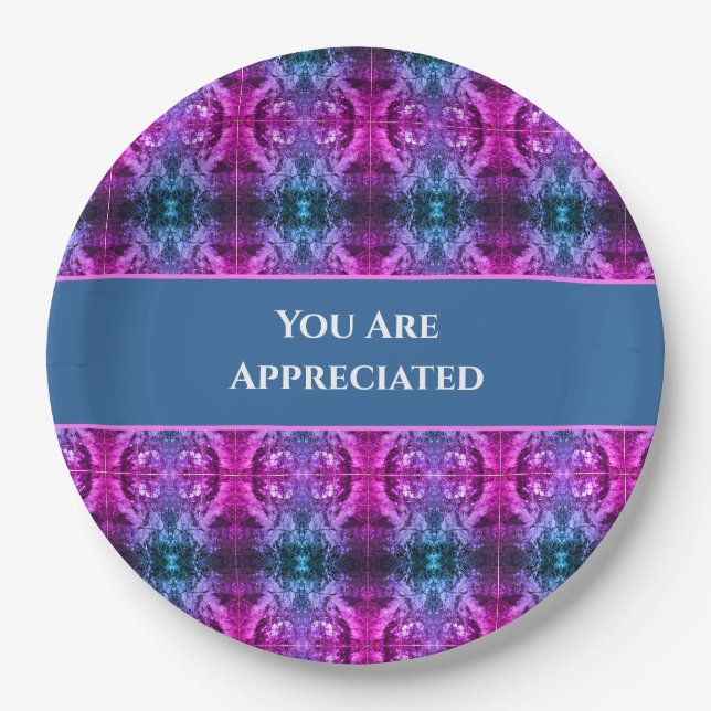 You Are Appreciated Bright Kaleidoscope Thank You Paper Plates (Front)
