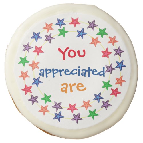 You are appreciated Colorful Stars Cookies
