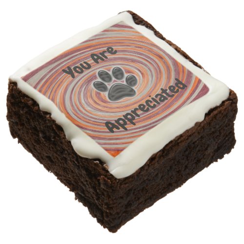 You Are Appreciated Groovy Paw Print Dog Walker Brownie