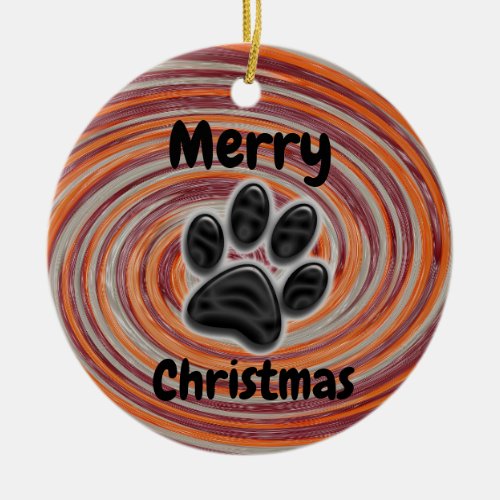 You Are Appreciated Groovy Paw Print Dog Walker Ceramic Ornament