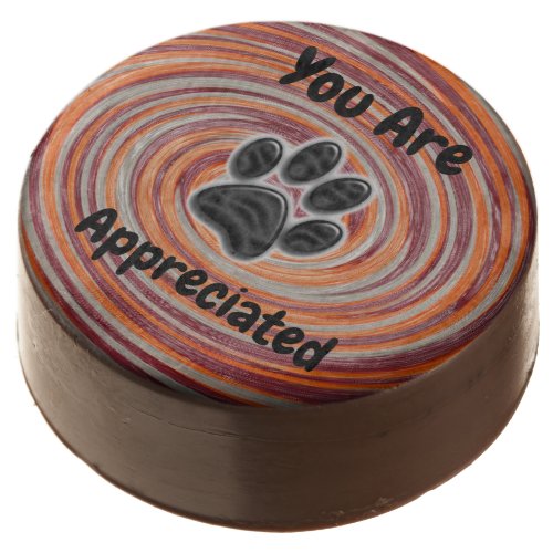 You Are Appreciated Groovy Paw Print Dog Walker Chocolate Covered Oreo