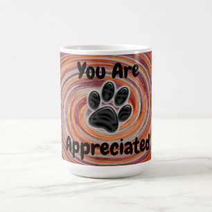 You Are Appreciated Groovy Paw Print Dog Walker Coffee Mug