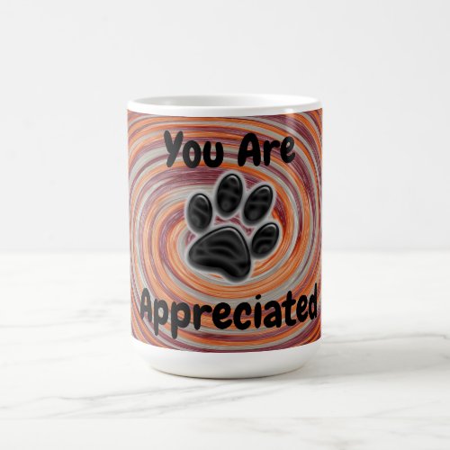 You Are Appreciated Groovy Paw Print Dog Walker Coffee Mug