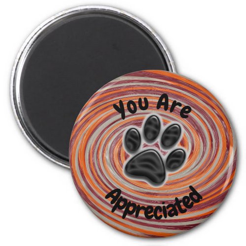 You Are Appreciated Groovy Paw Print Dog Walker Magnet