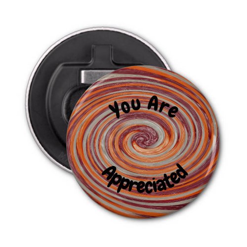 You Are Appreciated Groovy Swirl Colorful Employee Bottle Opener