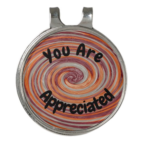 You Are Appreciated Groovy Swirl Colorful Employee Golf Hat Clip