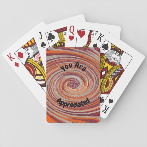 You Are Appreciated Groovy Swirl Colorful Employee Playing Cards