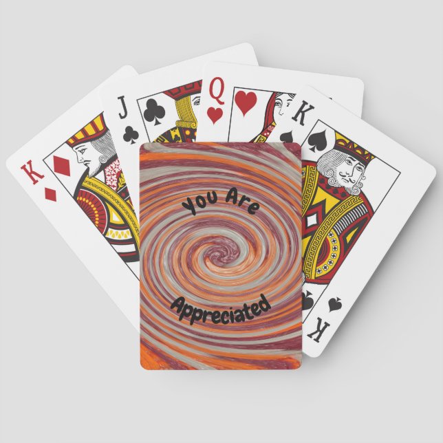 You Are Appreciated Groovy Swirl Colorful Employee Poker Cards (Back)