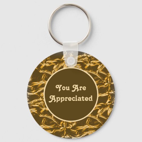You Are Appreciated Metallic Gold Foil Thank You Keychain