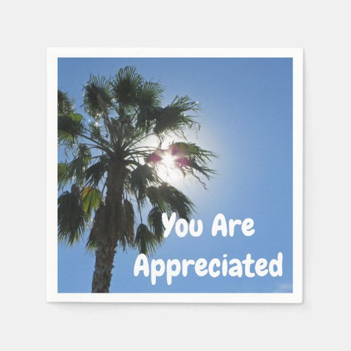 You Are Appreciated Palm Tree Tropical Thank You Napkins