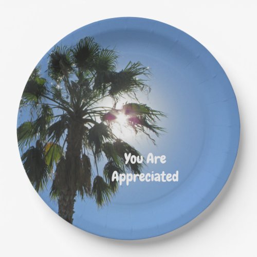 You Are Appreciated Palm Tree Tropical Thank You Paper Plates