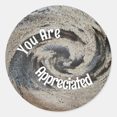 You Are Appreciated Rustic Brown Mosaic Employee Classic Round Sticker