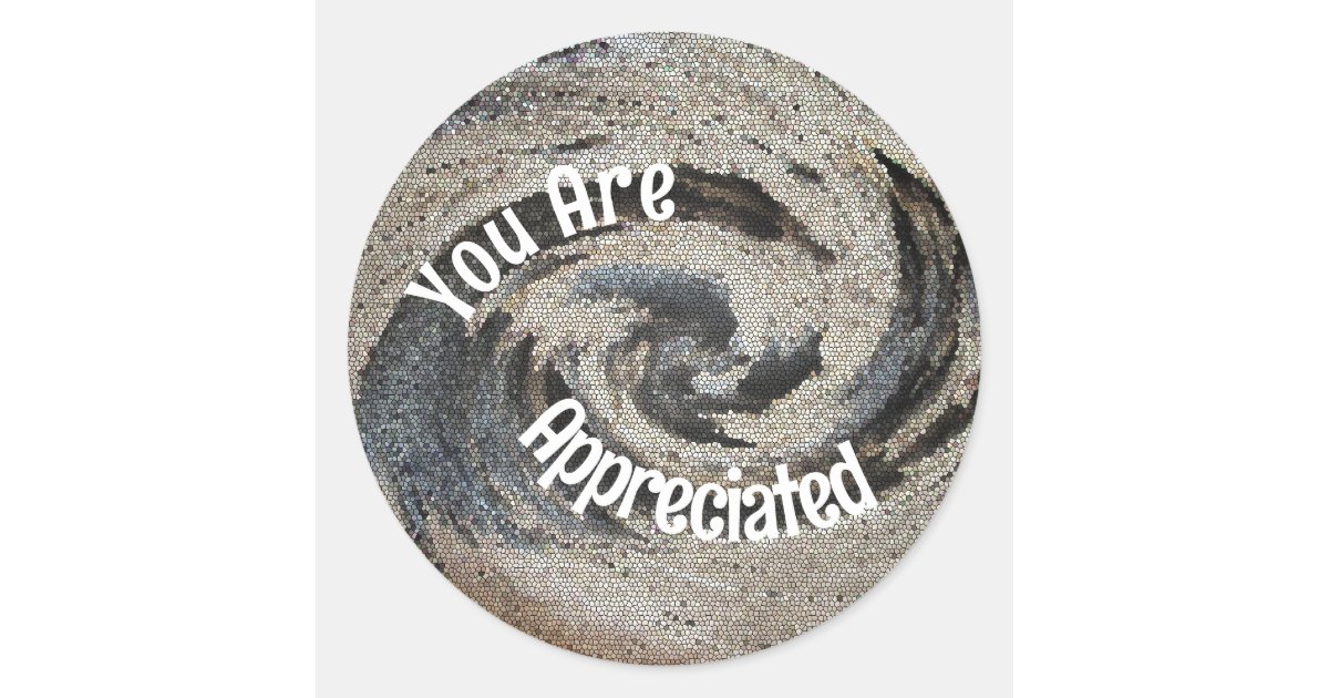 You Are Appreciated Rustic Brown Mosaic Employee Classic Round Sticker ...