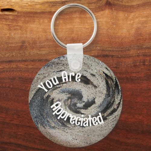 You Are Appreciated Rustic Brown Mosaic Employee Keychain