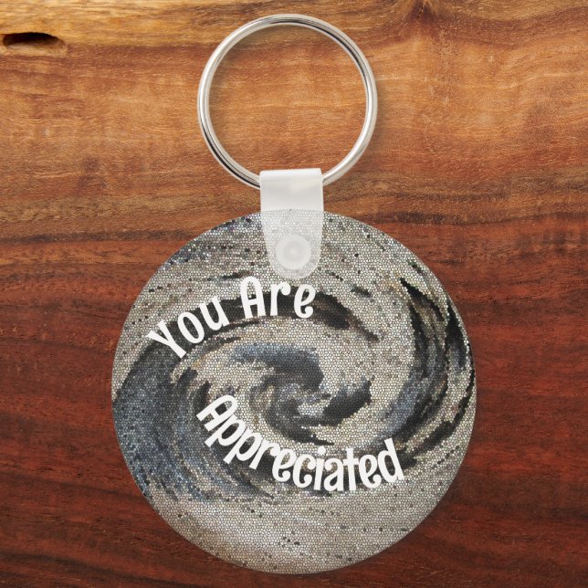 You Are Appreciated Rustic Brown Mosaic Employee Keychain (Front)