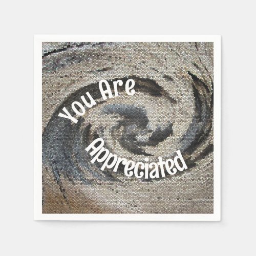 You Are Appreciated Rustic Brown Mosaic Employee Napkins