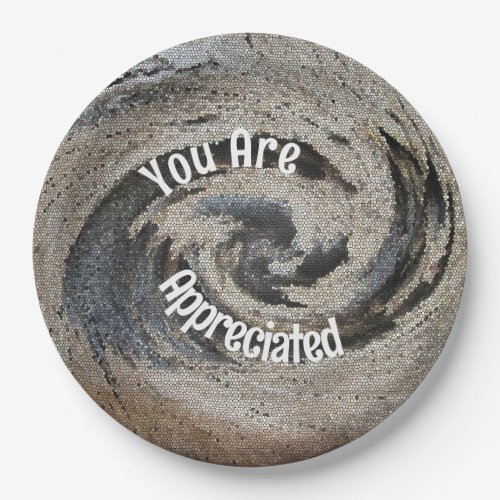 You Are Appreciated Rustic Brown Mosaic Employee Paper Plates