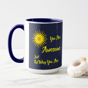 "You Are Awesome" Bright Yellow Sun Mug