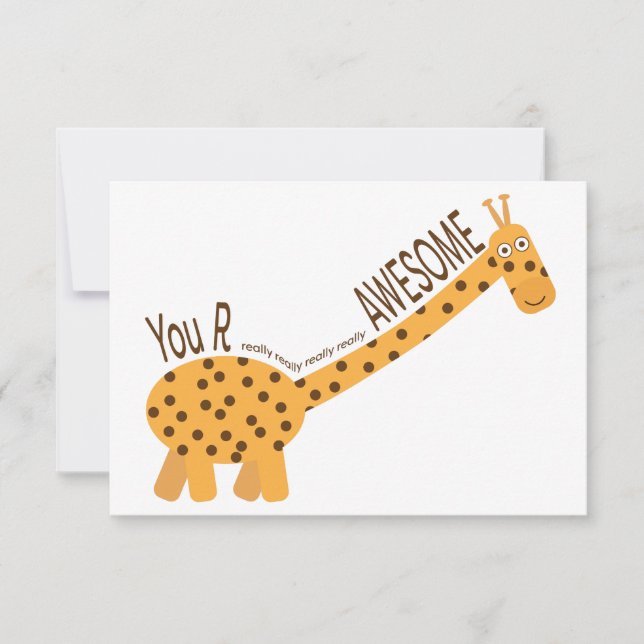 You Are Awesome, Cute Giraffe Illustration (Front)