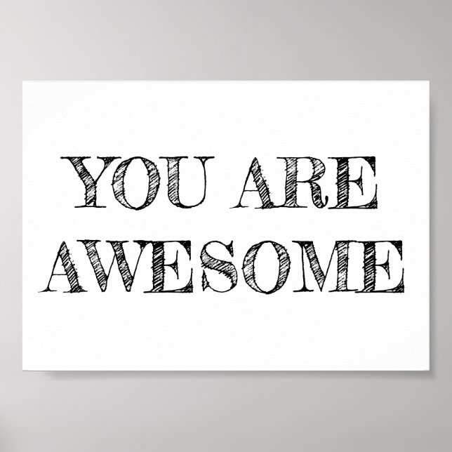 You Are Awesome Minimalist Poster (Front)