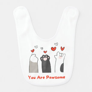 You are awesome   pawsome baby bib