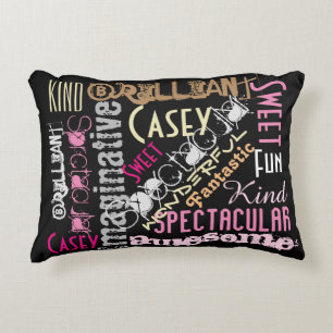 You are Awesome! Personalized Word Collage Accent Pillow