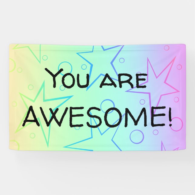 "You Are AWESOME!" Pretty Colorful Banner (Horizontal)