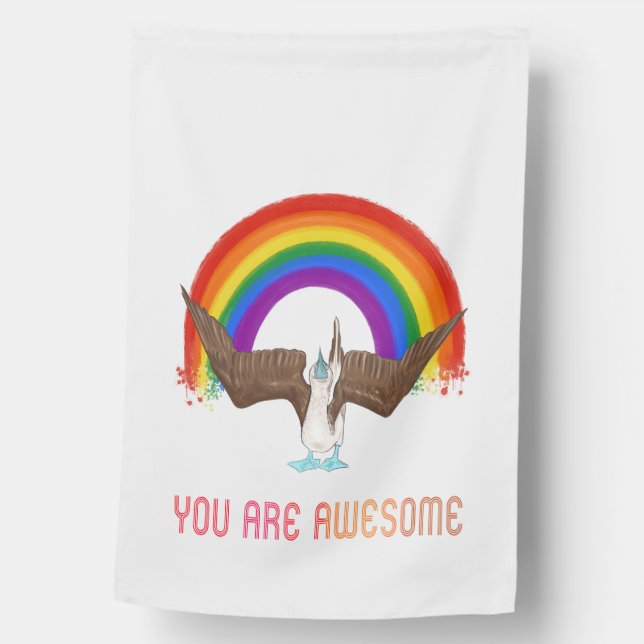 "You Are Awesome" Rainbow Flag (Front)