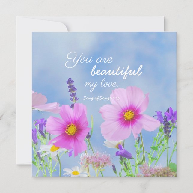 You Are Beautiful Bible Verse Quote Wild Flowers (Front)