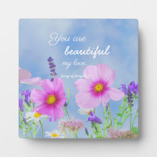 You Are Beautiful Bible Verse Quote Wild Flowers Plaque