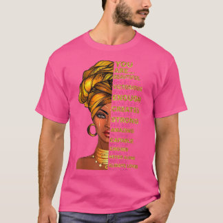 You Are Beautiful Black Woman Melanin Queen Black T-Shirt