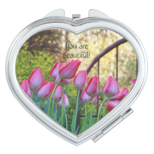 You are Beautiful! compact Mirror gifts Tulips